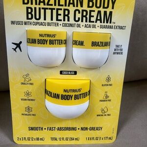 New Nutrius Brazilian Body Butter Cream - 3pc set